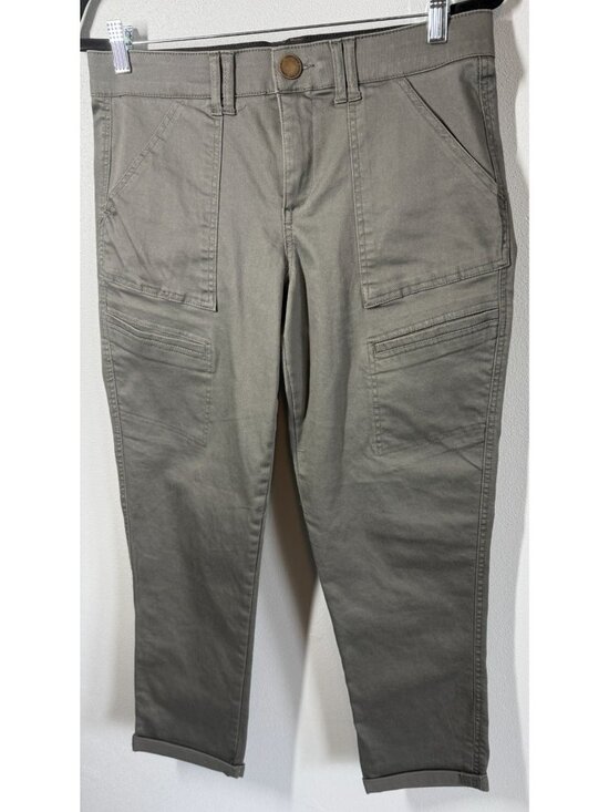 Democracy Pants - Democracy "Ab Technology" High Rise Utility Pants Gray Womens 10 Roll Cuff Cargo